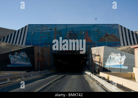 Ahmed Hamdi Tunnel under the Suez Canal, South Sinai, Egypt Stock Photo