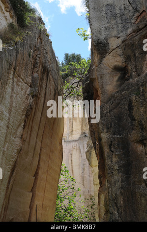 Abandoned old Santa Ponca stone quarry, Alaior, Menorca, Spain Stock Photo