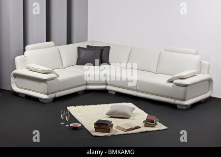 A living-room with white furniture Stock Photo