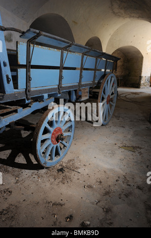 Horse-drawn wagon, La Mola, Menorca, Spain Stock Photo