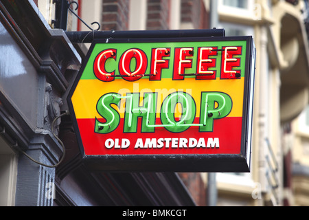 Amsterdam coffee shop sign, Holland. Stock Photo