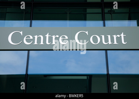 Sign outside Centre Court at the Wimbledon tennis tournament championship ground. London SW19. UK. Stock Photo