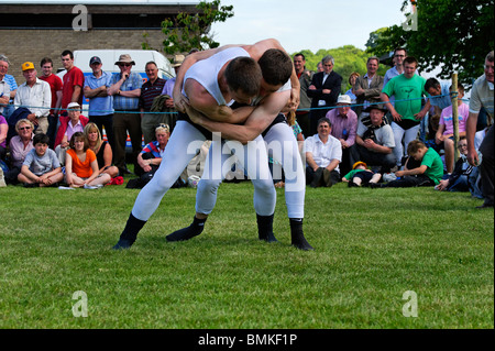 Cumberland and Westmoreland Wrestling contest at the Northumberland County Show in Corbridge Stock Photo