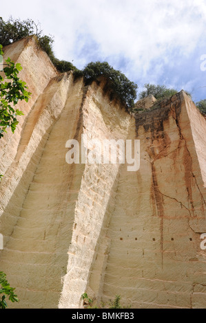 Abandoned old stone quarry, Pedrera de Santa Ponca, Alaior, Menorca, Spain Stock Photo