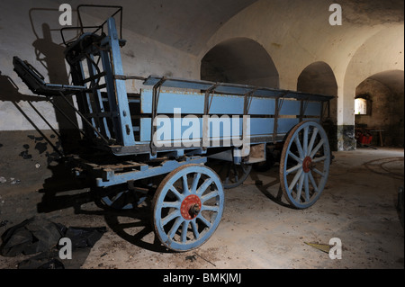 Horse-drawn wagon, La Mola, Menorca, Spain Stock Photo