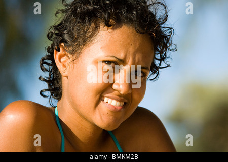 Madagascar, Toliara. Young woman in Ifaty Stock Photo