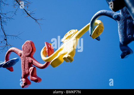 Barrel of Monkeys toys used as decoration on buildings in Pixar Place and Toy Story Mania at Disney's Hollywood Studios Stock Photo