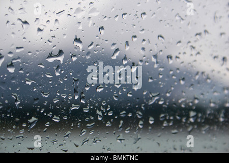 Raindrops on window glass of ship ; Skagway ; Alaska ; U.S.A. United States of America Stock Photo