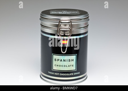 Sealed can of The Spanish Company hot chocolate drink Stock Photo
