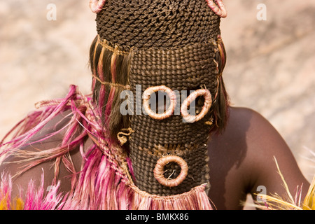 Mali, Tireli. Dancer wearing Kananga mask at the Dama celebration Stock Photo