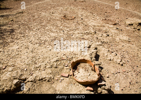 Mali, Djenne, Djenne-Djeno Archaeological Site. Pottery remains Stock Photo