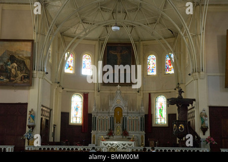 Mauritius, Port Louis. Main altar of St. Louis Cathedral Stock Photo