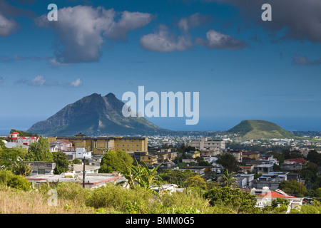 Mauritius, Central Mauritius, Curepipe, Coastal Mountains from Trou aux Cerfs crater Stock Photo