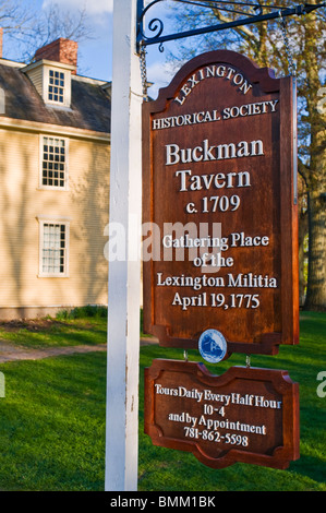 Buckman Tavern (Minute Man Headquarters - Est 1709), Lexington, Massachusetts Stock Photo