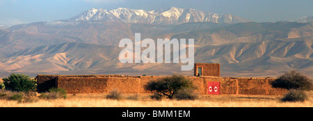 North Africa; Africa; Morocco. The majestic Atlas Mountains form a scenic backdrop to the Moroccan landscape. Stock Photo