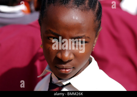 Nigeria, Jos, Portrait of an adolescent black girl. Stock Photo