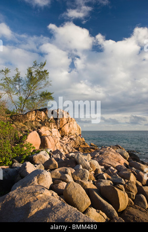 Seychelles, Praslin Island, Petite Anse Kerlan beach rocks Stock Photo