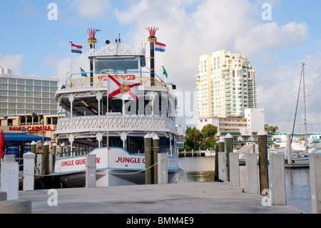 Jungle Queen restaurant boat  for dinner cruises in Fort Lauderdale, Florida, USA Stock Photo