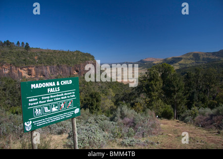 Hogsback, Eastern Cape, Amatole Mountains, South Africa. Hiking to the Madonna and Child waterfall. Stock Photo