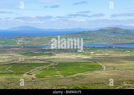 panoramic view of Valentia Island near Portmagee, Ring of Kerry, Republic of Ireland Stock Photo