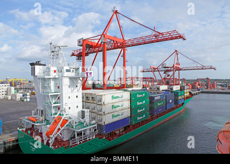 Container Ship at Dublin Port Stock Photo