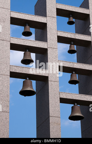 Burleson Bells sculpture outside Bass Concert Hall on University of Texas at Austin campus Stock Photo