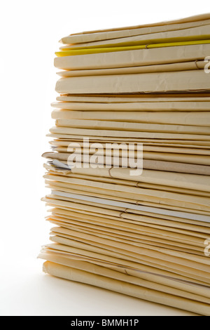 File Stack, file folder with white background Stock Photo - Alamy