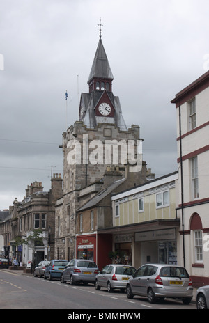 Courthouse clock tower Nairn Scotland  June 2010 Stock Photo