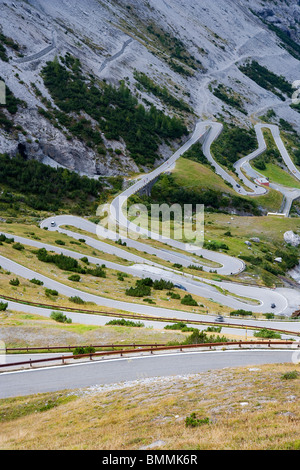 Alpes Curve Italy Mountain Passo dello Stelvio Road Stelvio Pass Stock Photo