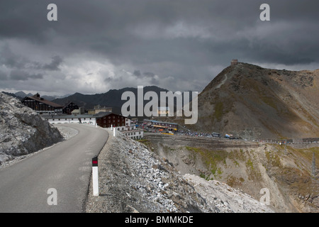 Alpes Curve Italy Mountain Passo dello Stelvio Road Stelvio Pass Stock Photo