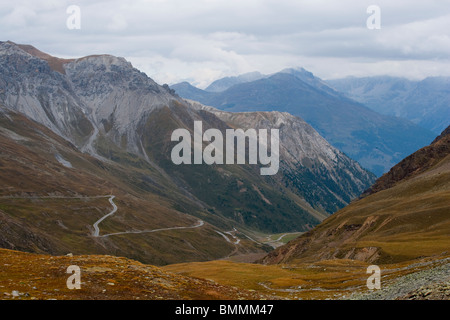 Alpes Curve Italy Mountain Passo dello Stelvio Road Stelvio Pass Italy Stelvio Pass mountain roads curves bends alps mountains c Stock Photo