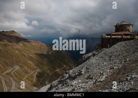 Alpes Curve Italy Mountain Passo dello Stelvio Road Stelvio Pass Stock Photo