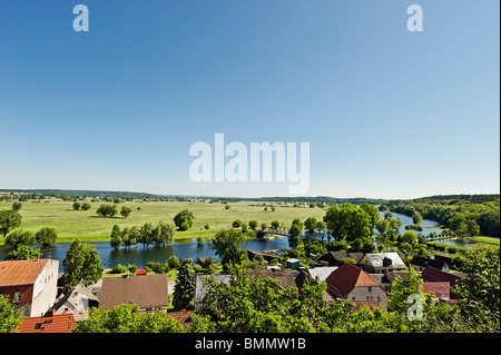 View towards Hohensaaten-Friedrichsthal Waterway, Lower Oder Valley National Park, Stolpe an der Oder, Brandenburg, Germany Stock Photo