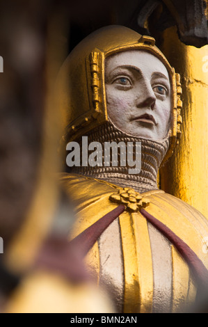 Gothic statues of The Schroner Bruner fountain ( The beautiful fountain ), Nurnberg, Nuremberg - Germany. Stock Photo