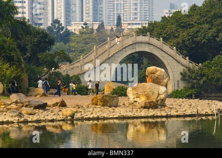 Guandong, Shenzhen Special Economic Zone Sez, Litchi Park Bridge Stock Photo