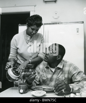 SONNY LISTON US boxer (c 1932-1970) and his wife Geralidine  about 1963 Stock Photo