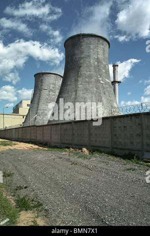 Heat electropower station with blue sky and clouds Stock Photo