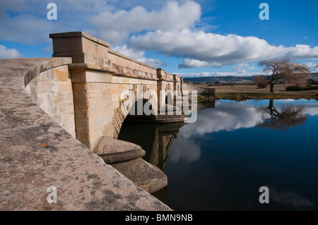 Ross Bridge over the Macquarie River on the outskirts of the village of Ross in the Tasmanian Midlands Stock Photo