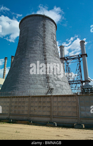 Heat electropower station with blue sky and clouds Stock Photo