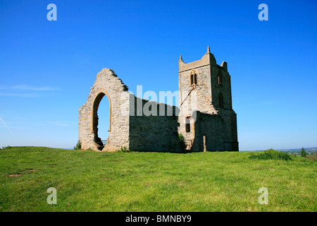 ruins of saint michaels church burrowbridge on top of burrow mump somerset uk Stock Photo