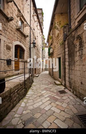 Street in Old Town - Kotor, Montenegro Stock Photo