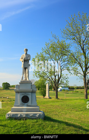 130th Pennsylvania Monument at Bloody Lane, Antietam National Battlefield, Sharpsburg, Maryland, USA Stock Photo