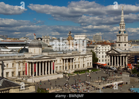 Trafalgar Square & National Gallery Stock Photo