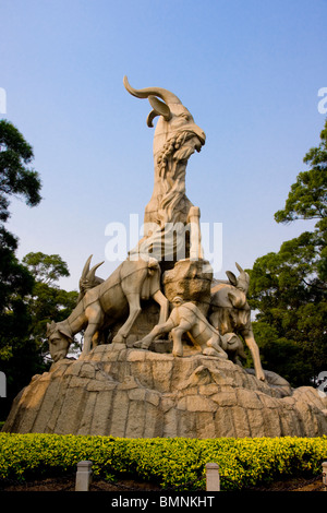 China Guangzhou Canton Yuexiu Park 5 Rams Statue Stock Photo