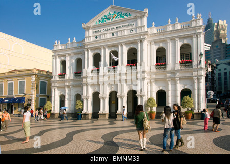 Asia, China, Macau, Senate Square, Largo De Senado, Santa Casa Da Misericordia Stock Photo