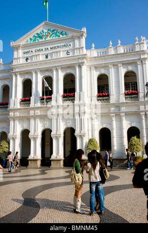 Asia, China, Macau, Senate Square, Largo De Senado, Santa Casa Da Misericordia Stock Photo