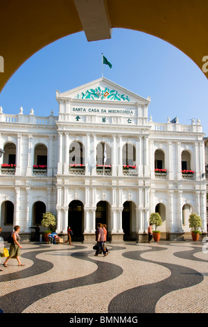 Asia, China, Macau, Senate Square, Largo De Senado, Santa Casa Da Misericordia Stock Photo