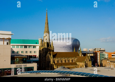 Uk, England, Birmingham Selfridges And St Martins Church Daytime Stock Photo