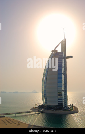 The Burj al Arab hotel during sunset, August 26, 2009 in Dubai,  United Arab Emirates Stock Photo