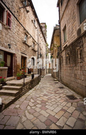 Street in Old Town - Kotor, Montenegro Stock Photo